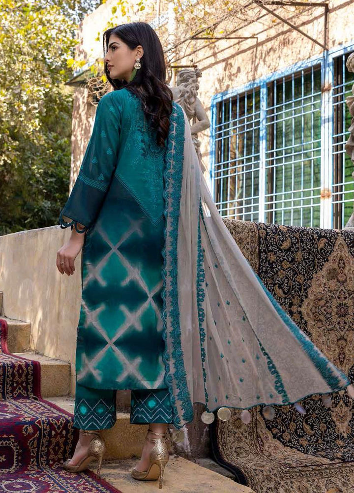 Qaus Embroidered Lawn Suits Unstitched 3 Piece QAS22-E2 QEE-06/B - Eid Collection
