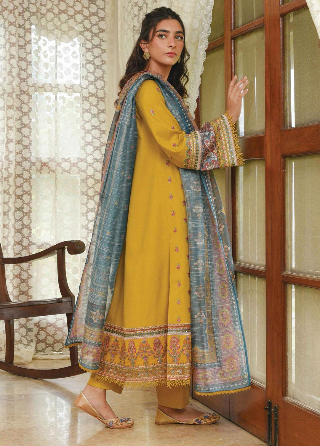 Qline by Qalamkar Embroidered Linen Suits Unstitched 3 Piece QLM22Q 05 Anaya - Winter Collection