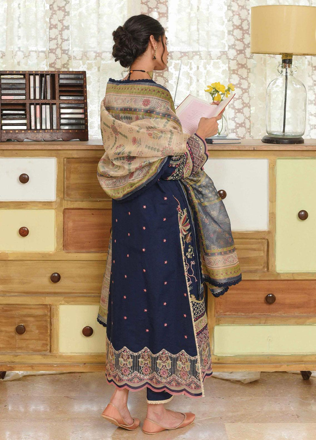 Qline by Qalamkar Embroidered Linen Suits Unstitched 3 Piece QLM22Q 11 Zoya - Winter Collection