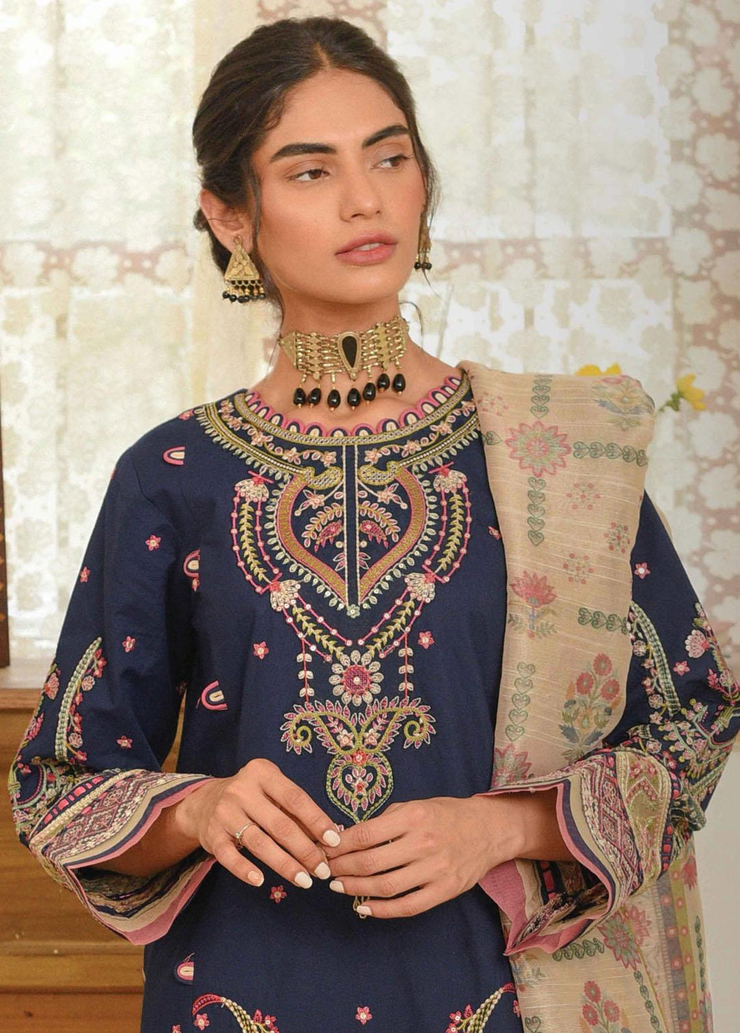 Qline by Qalamkar Embroidered Linen Suits Unstitched 3 Piece QLM22Q 11 Zoya - Winter Collection