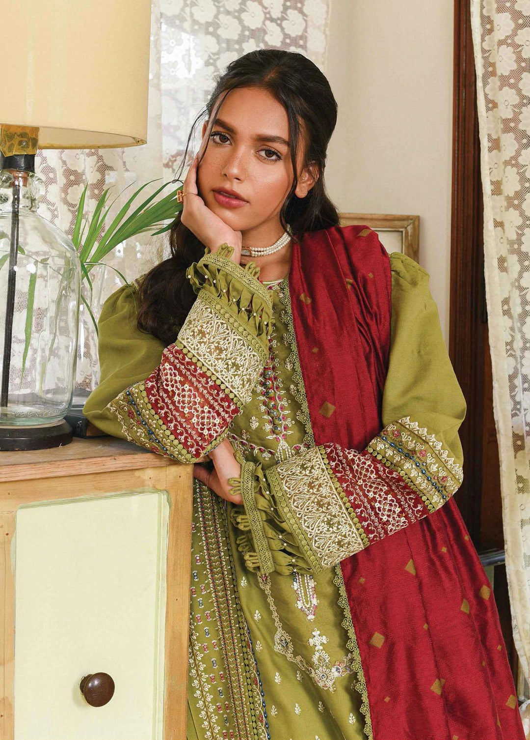 Qline by Qalamkar Embroidered Linen Suits Unstitched 3 Piece QLM22Q 14 Anjum - Winter Collection