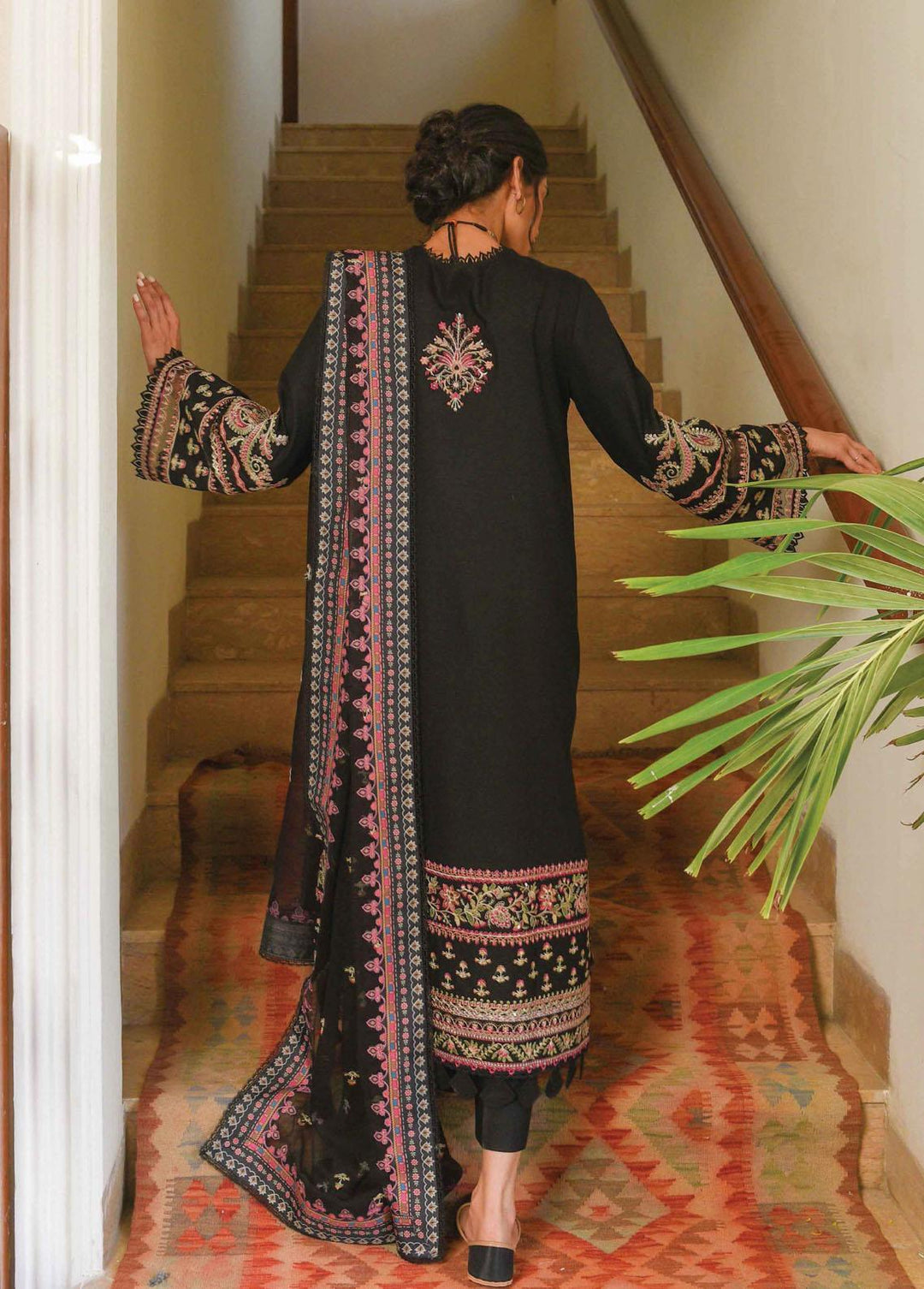Qline by Qalamkar Embroidered Linen Suits Unstitched 3 Piece QLM22Q 15 Erum - Winter Collection