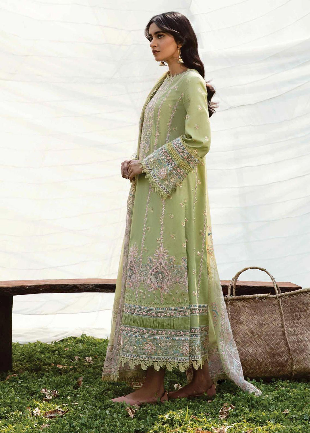 Qline by Qalamkar Embroidered Lawn Suits Unstitched 3 Piece QLM23Q AK-03 Raisa - Luxury Collection