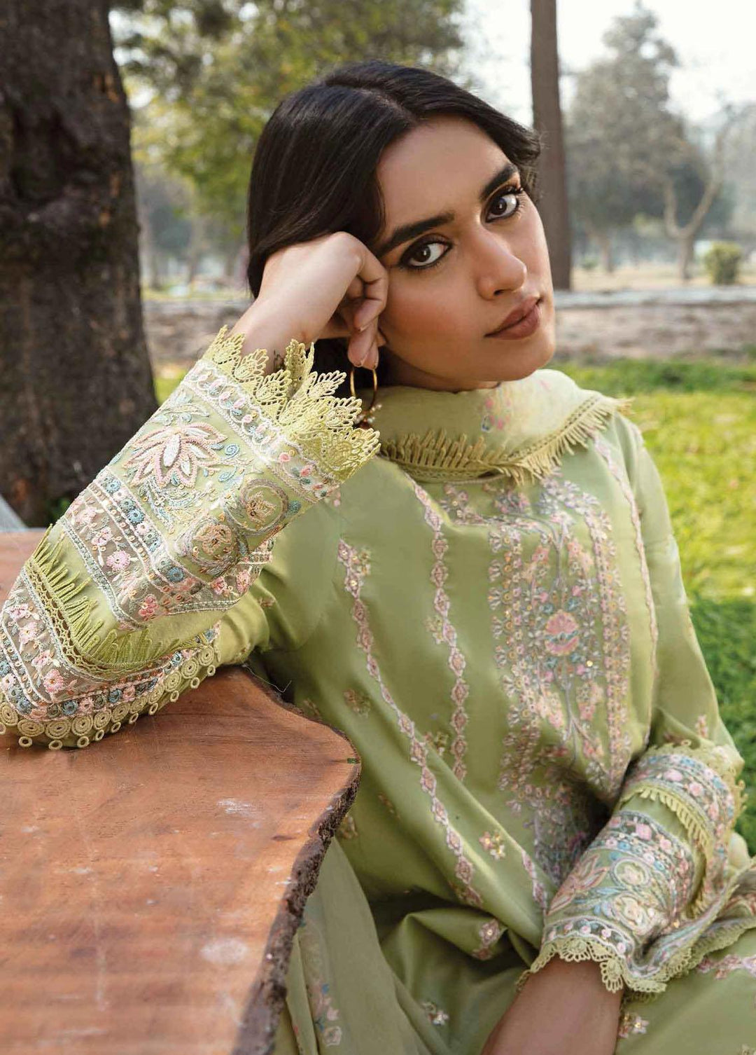 Qline by Qalamkar Embroidered Lawn Suits Unstitched 3 Piece QLM23Q AK-03 Raisa - Luxury Collection
