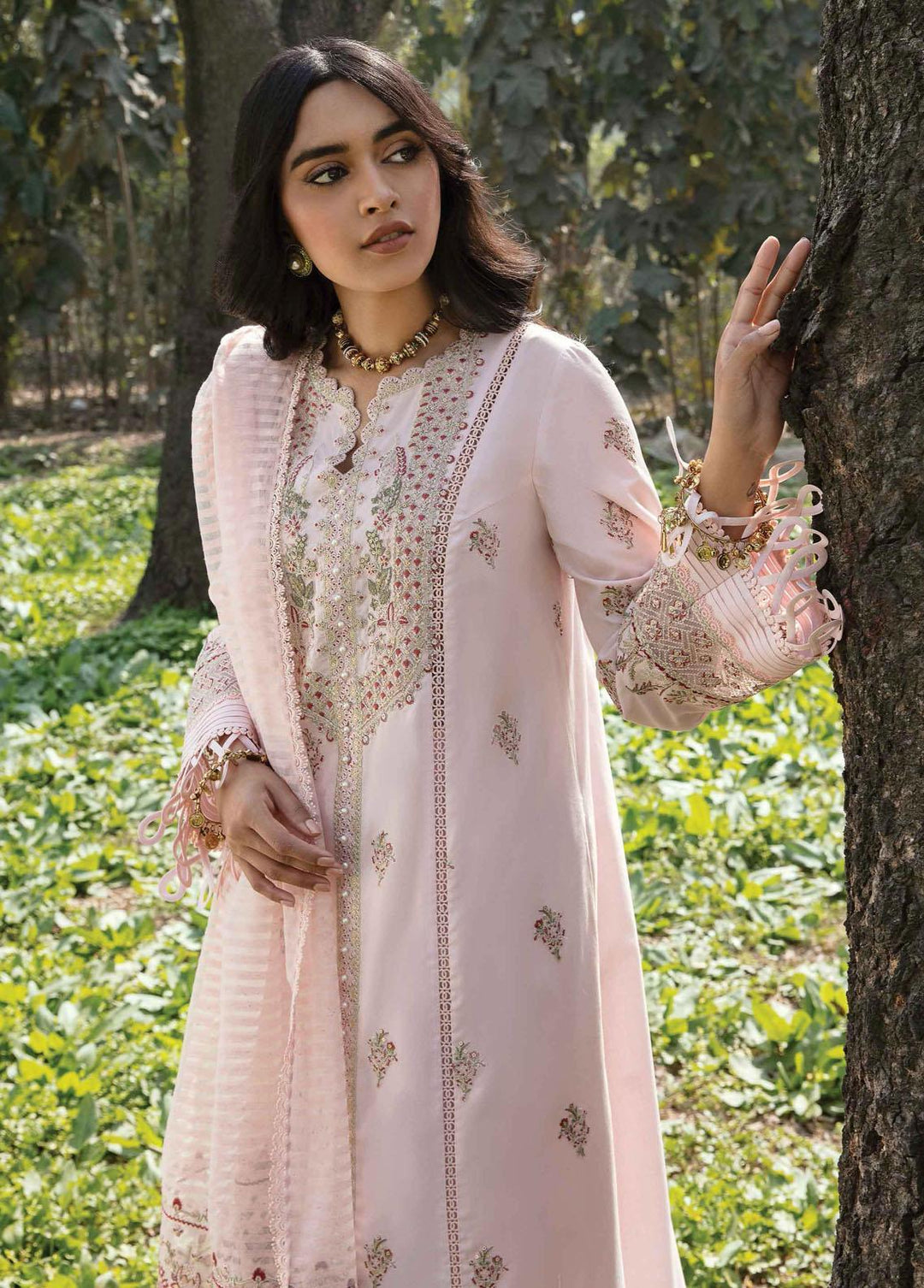 Qline by Qalamkar Embroidered Lawn Suits Unstitched 3 Piece QLM23Q AK-04 Vanna - Luxury Collection