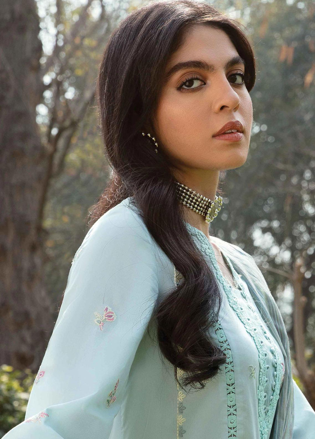 Qline by Qalamkar Embroidered Lawn Suits Unstitched 3 Piece QLM23Q AK-06 Layla - Luxury Collection