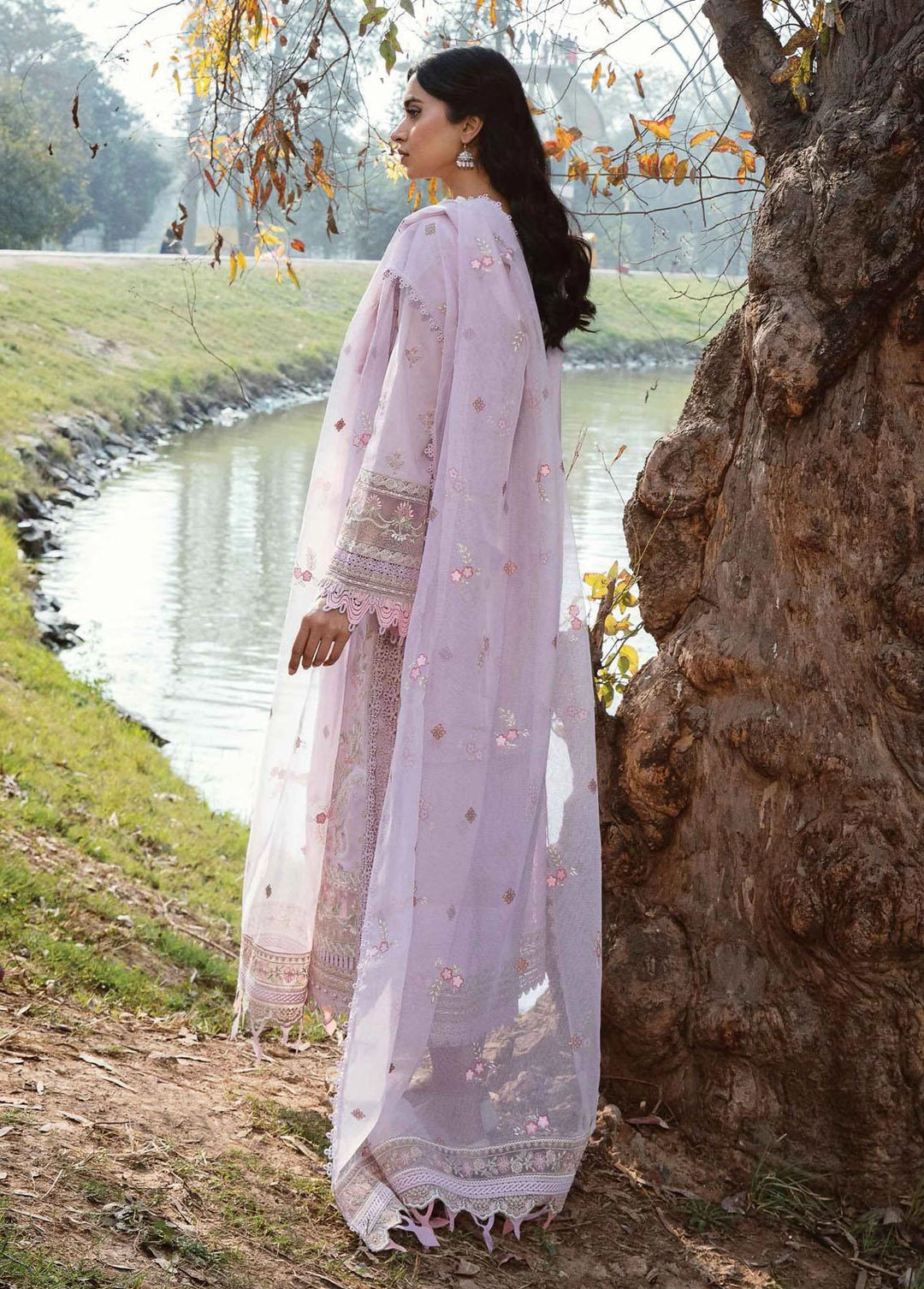 Qline by Qalamkar Embroidered Lawn Suits Unstitched 3 Piece QLM23Q AK-08 Sibel - Luxury Collection