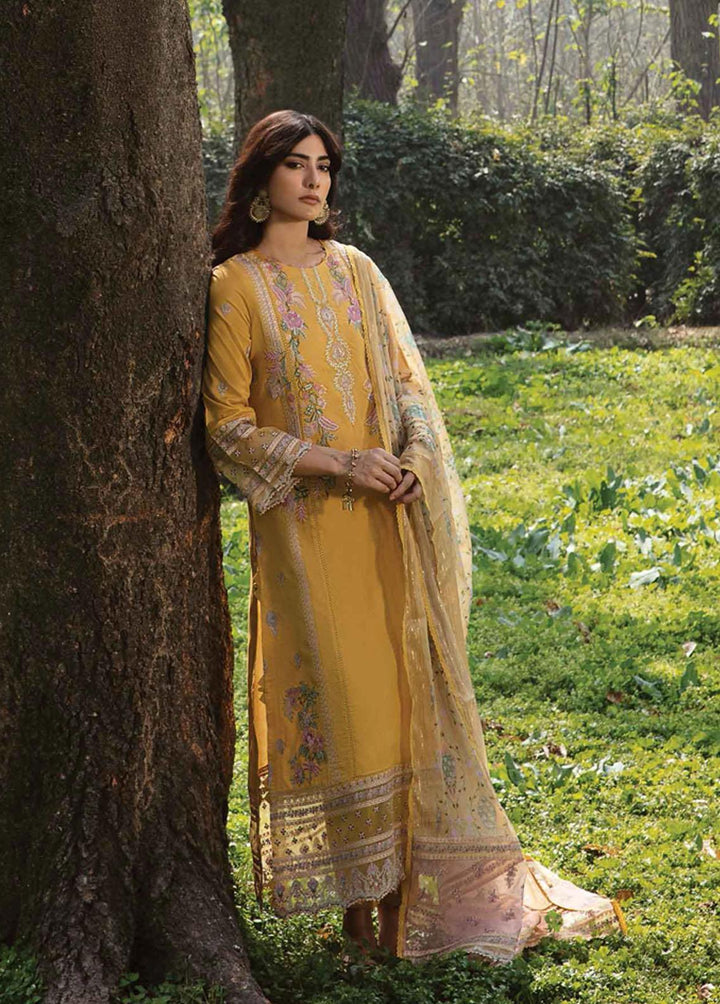Qline by Qalamkar Embroidered Lawn Suits Unstitched 3 Piece QLM23Q AK-09 Mahrosh - Luxury Collection