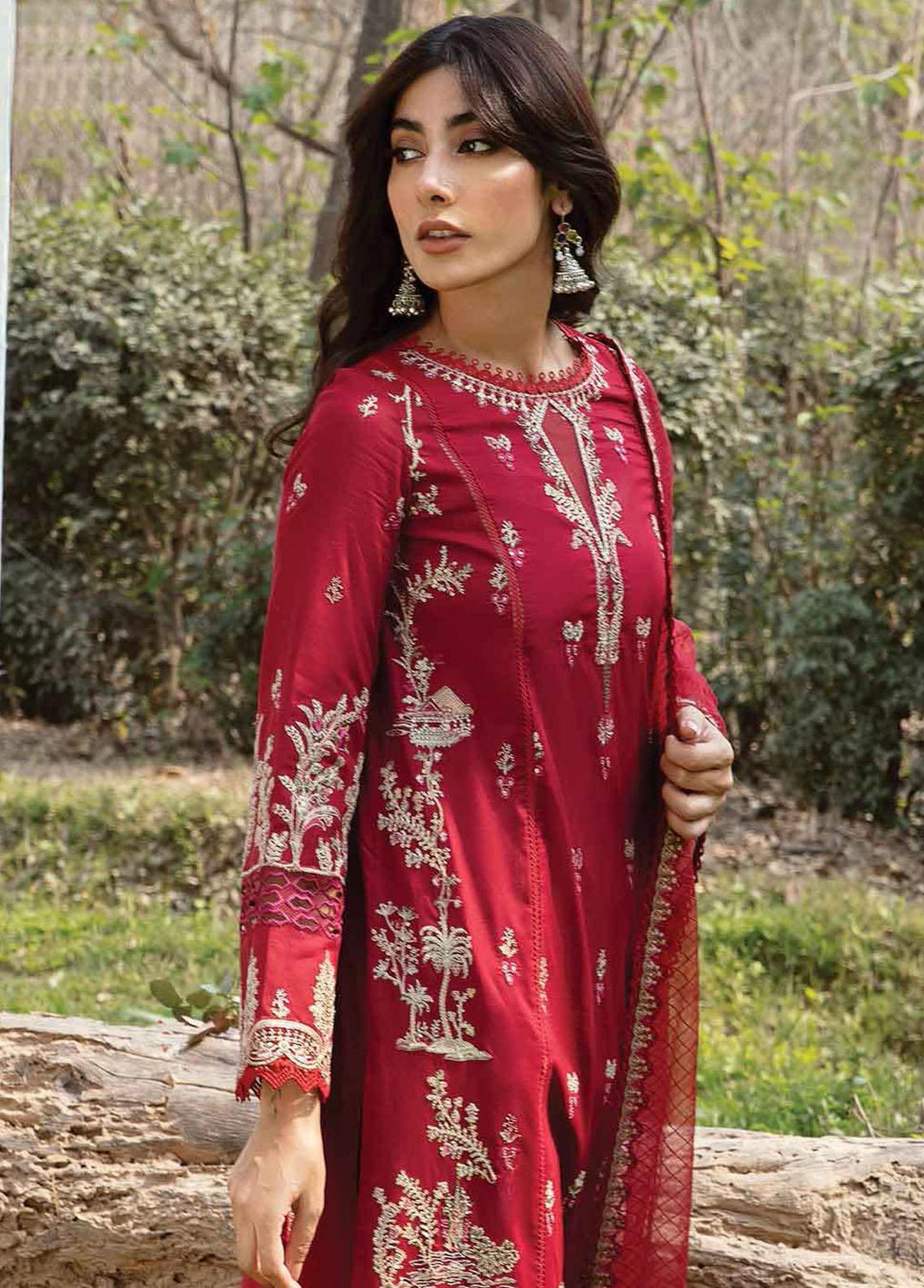 Qline by Qalamkar Embroidered Lawn Suits Unstitched 3 Piece QLM23Q AK-10 Kiera - Luxury Collection
