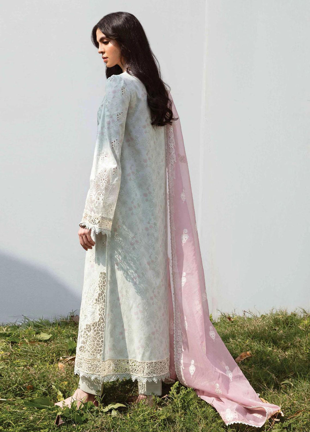 Qline by Qalamkar Embroidered Lawn Suits Unstitched 3 Piece QLM23Q AK-12 Giza - Luxury Collection