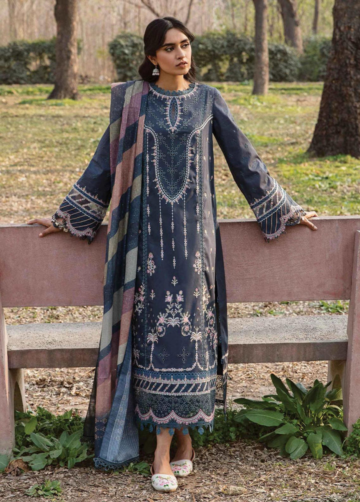 Qline by Qalamkar Embroidered Lawn Suits Unstitched 3 Piece QLM23Q AK-15 Saflieni - Luxury Collection