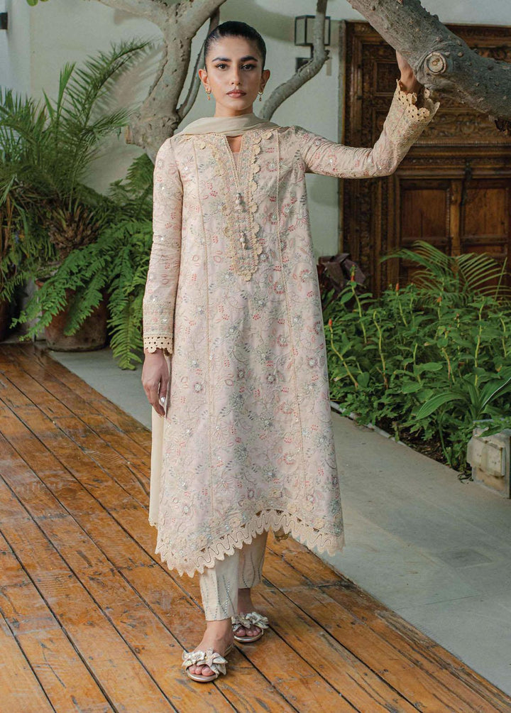 Qline By Qalamkar Embroidered Linen Suits Unstitched 3 Piece QLM23LN WL-04 Celeste - Winter Collection