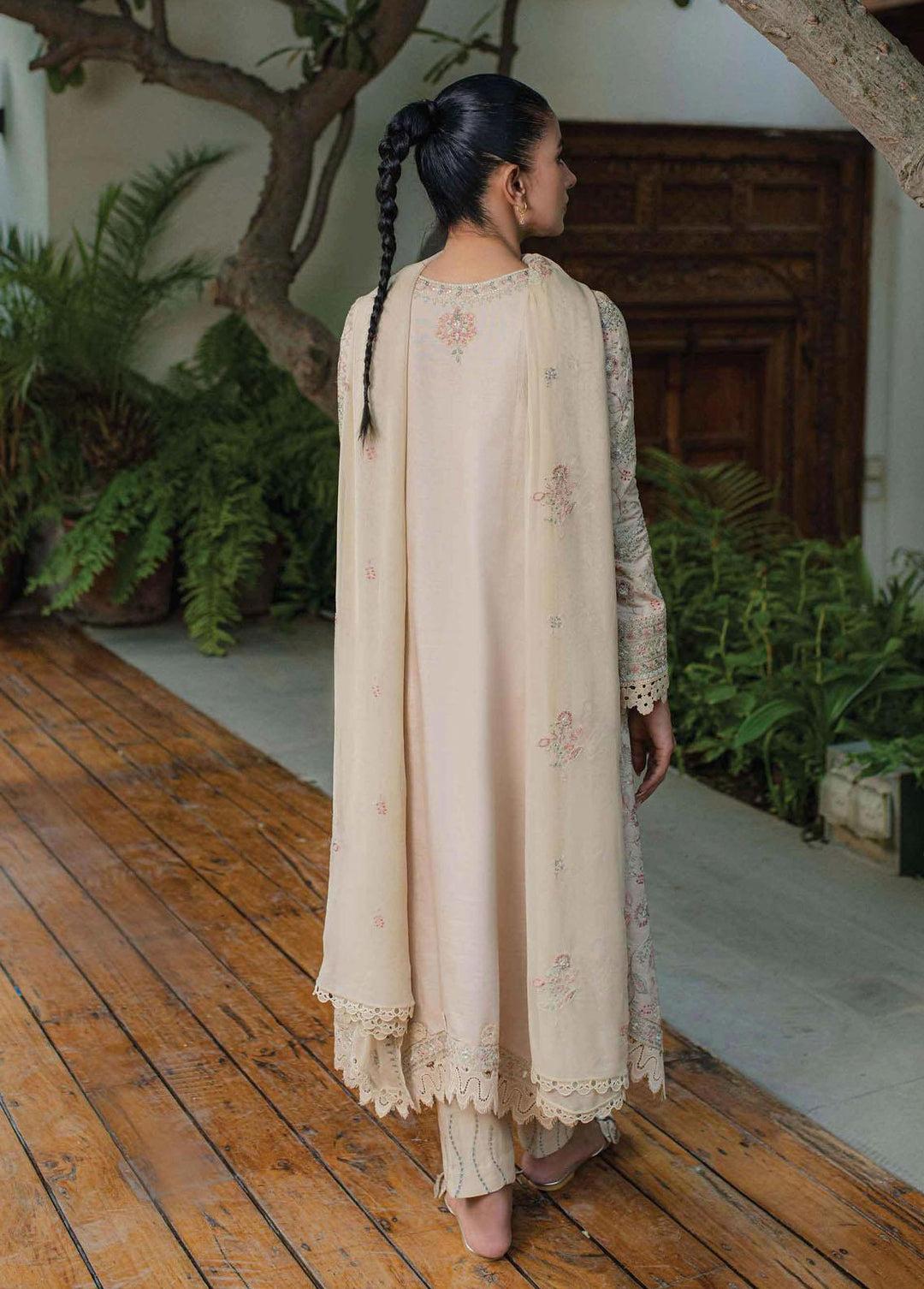 Qline By Qalamkar Embroidered Linen Suits Unstitched 3 Piece QLM23LN WL-04 Celeste - Winter Collection