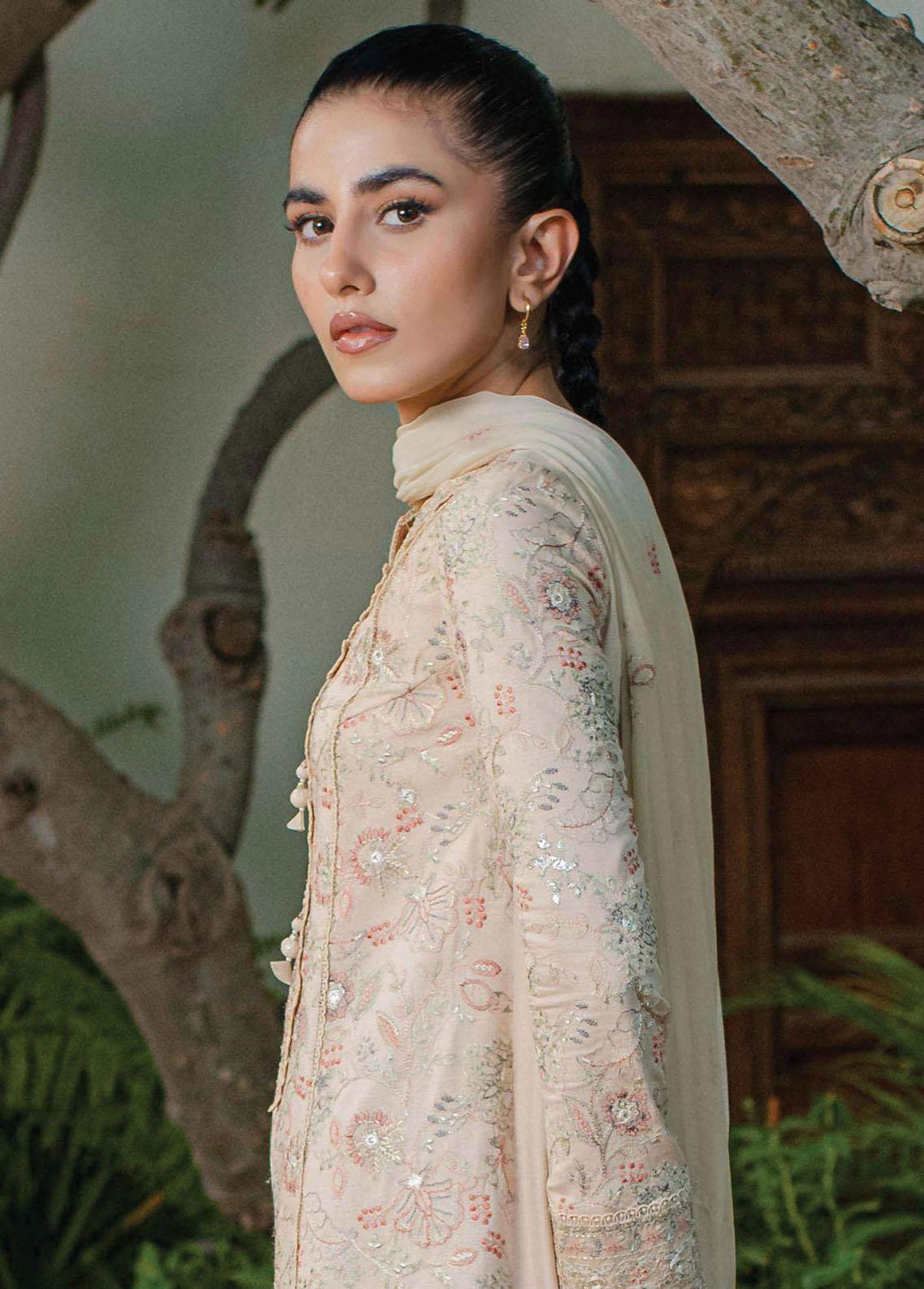 Qline By Qalamkar Embroidered Linen Suits Unstitched 3 Piece QLM23LN WL-04 Celeste - Winter Collection
