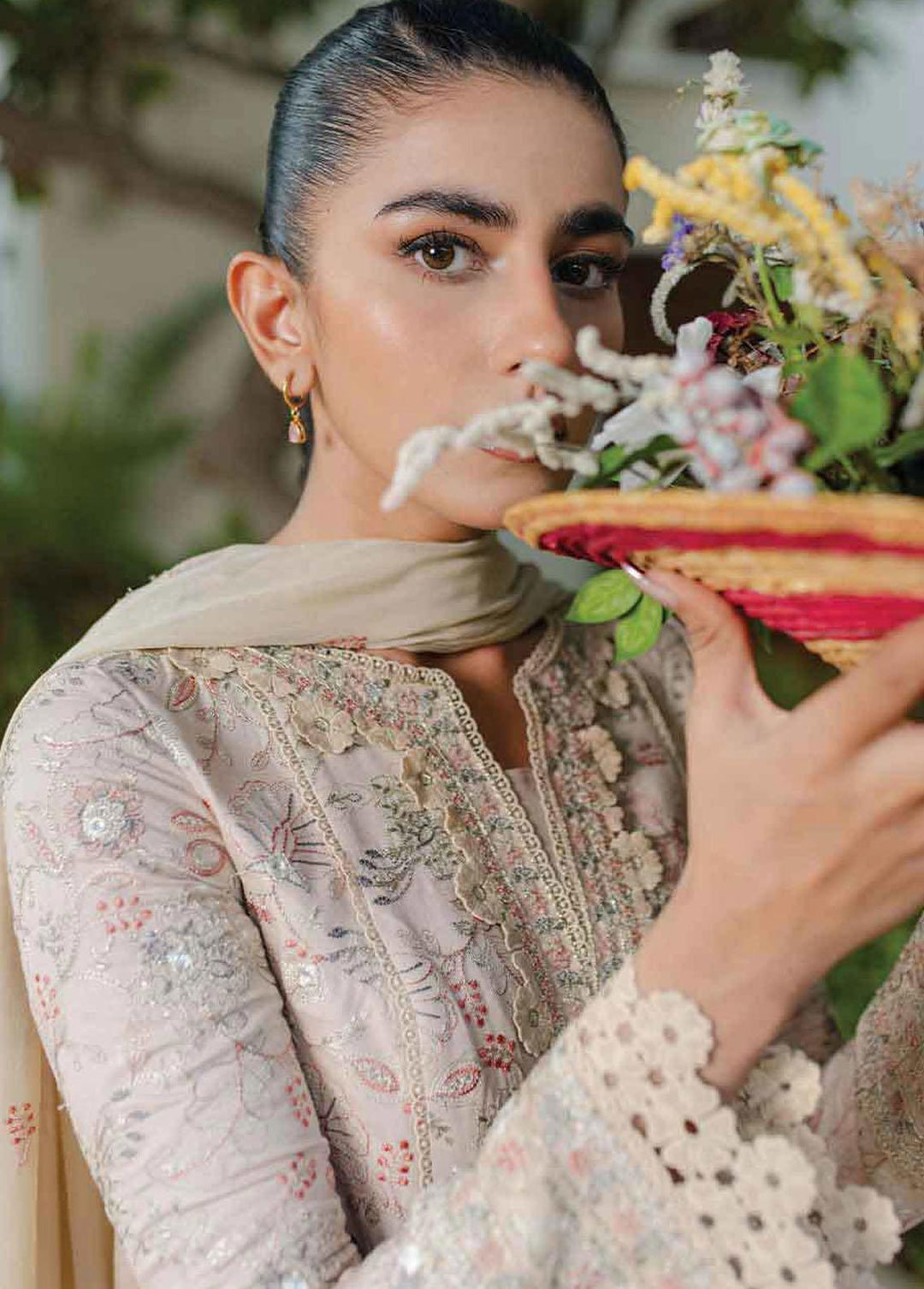 Qline By Qalamkar Embroidered Linen Suits Unstitched 3 Piece QLM23LN WL-04 Celeste - Winter Collection