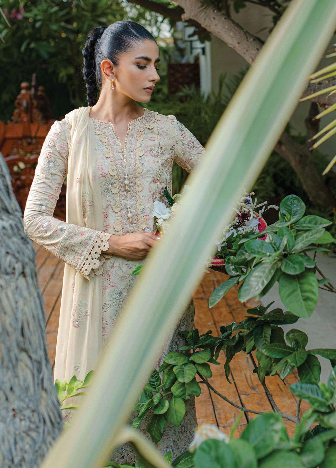 Qline By Qalamkar Embroidered Linen Suits Unstitched 3 Piece QLM23LN WL-04 Celeste - Winter Collection