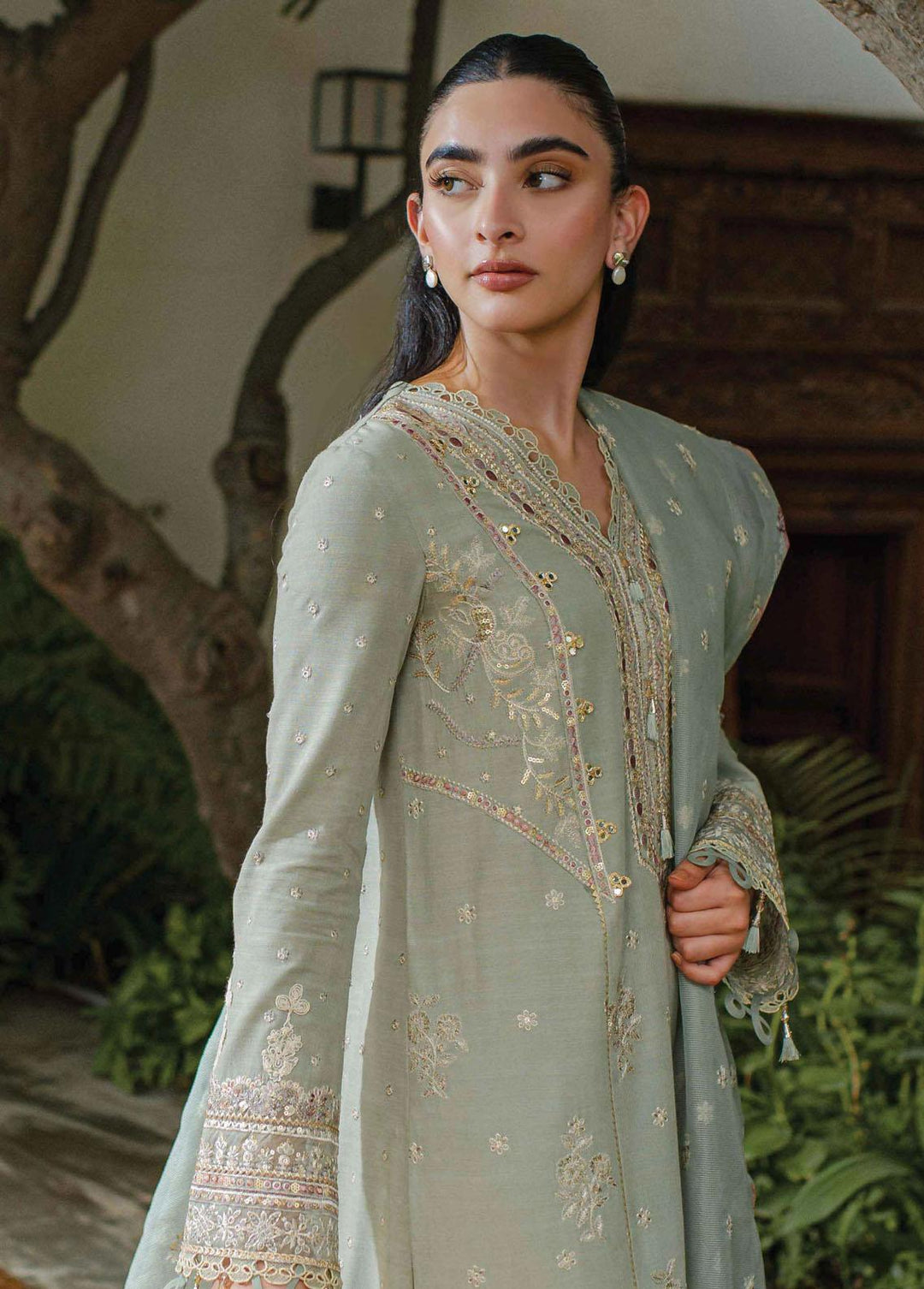 Qline By Qalamkar Embroidered Linen Suits Unstitched 3 Piece QLM23LN WL-07 Lavinia - Winter Collection