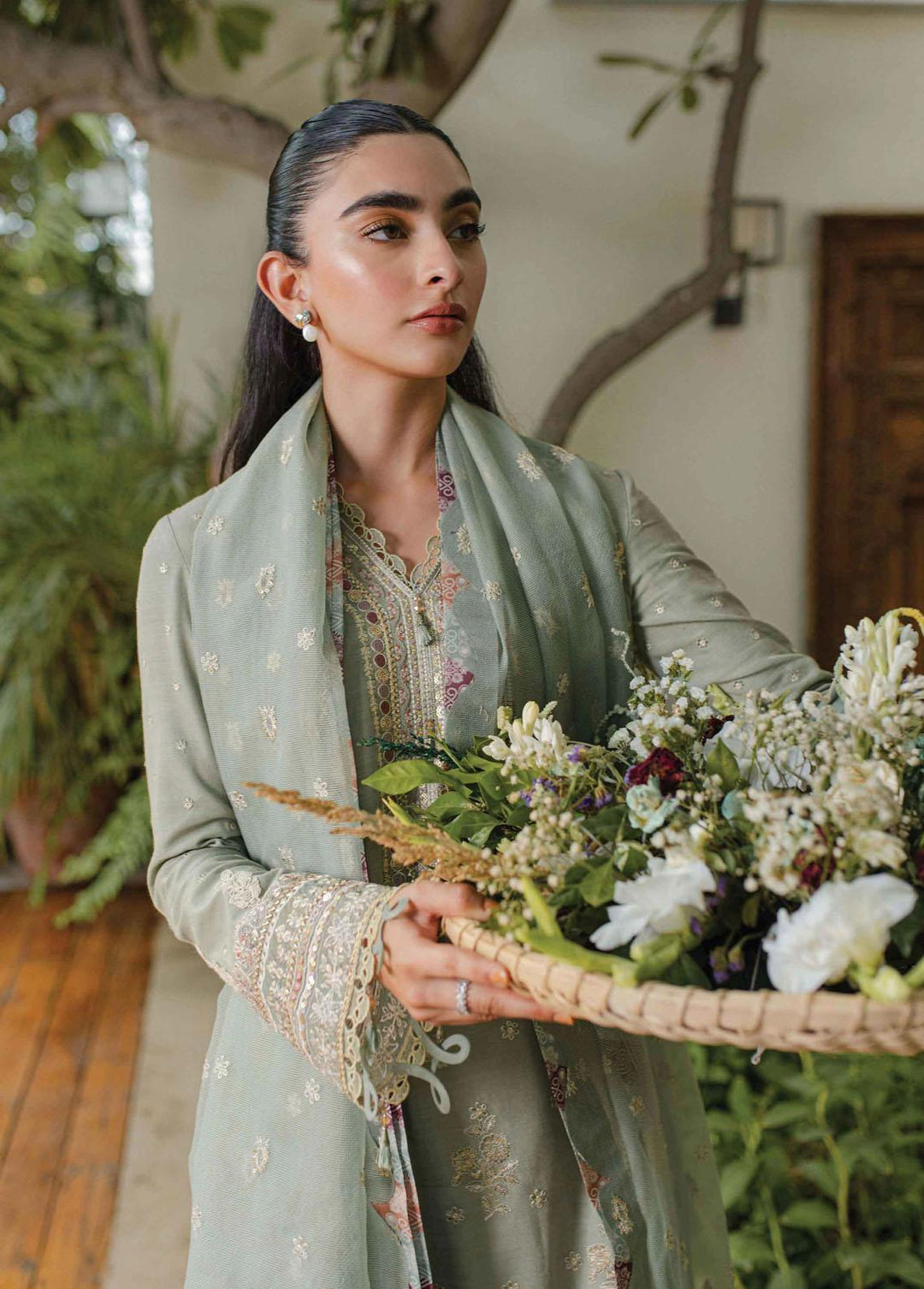 Qline By Qalamkar Embroidered Linen Suits Unstitched 3 Piece QLM23LN WL-07 Lavinia - Winter Collection