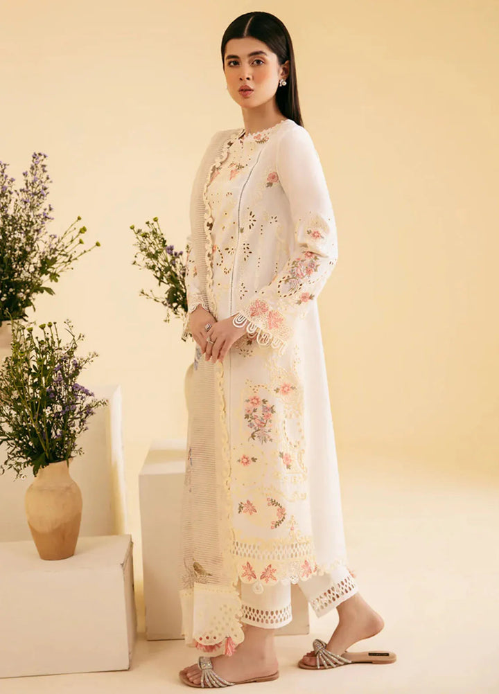 Qlinekari By Qalamkar Chikankari Lawn Suit Unstitched 3 Piece QLM24QK SQ-01 Sarv - Summer Collection