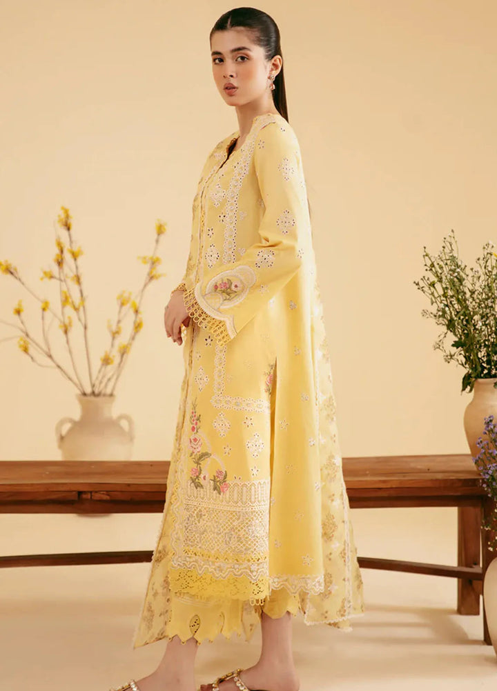 Qlinekari By Qalamkar Chikankari Lawn Suit Unstitched 3 Piece QLM24QK SQ-12 Zhain - Summer Collection