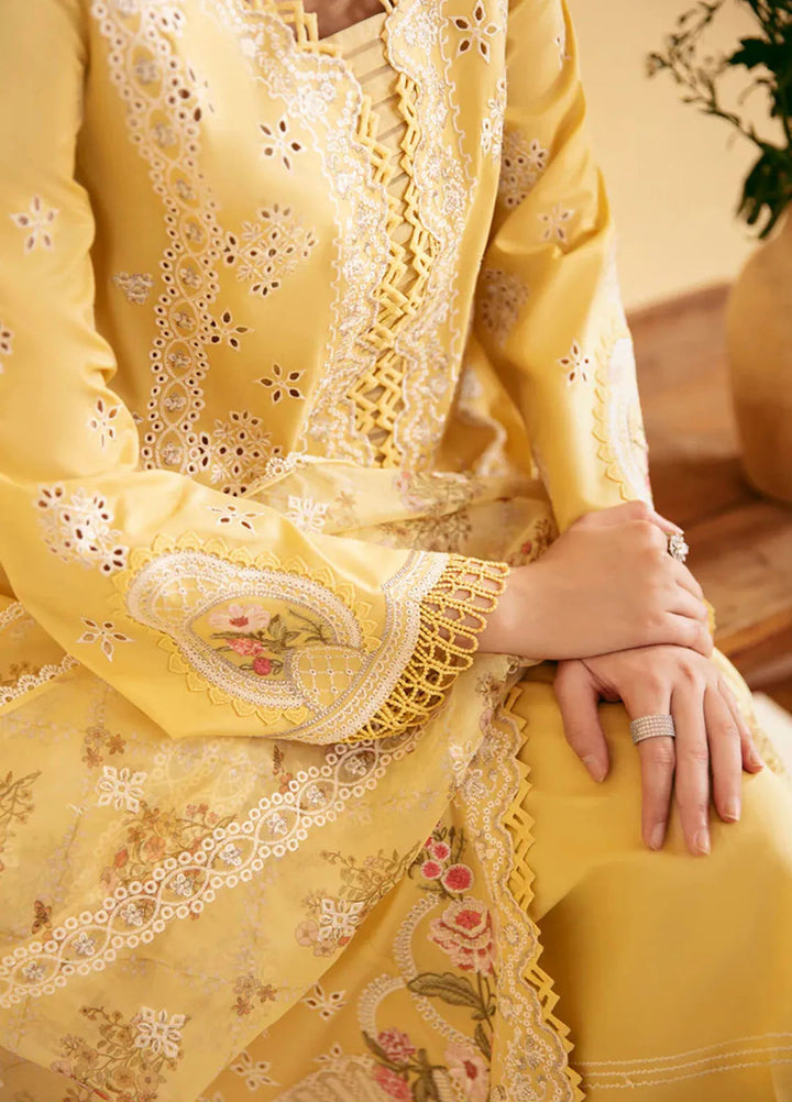 Qlinekari By Qalamkar Chikankari Lawn Suit Unstitched 3 Piece QLM24QK SQ-12 Zhain - Summer Collection