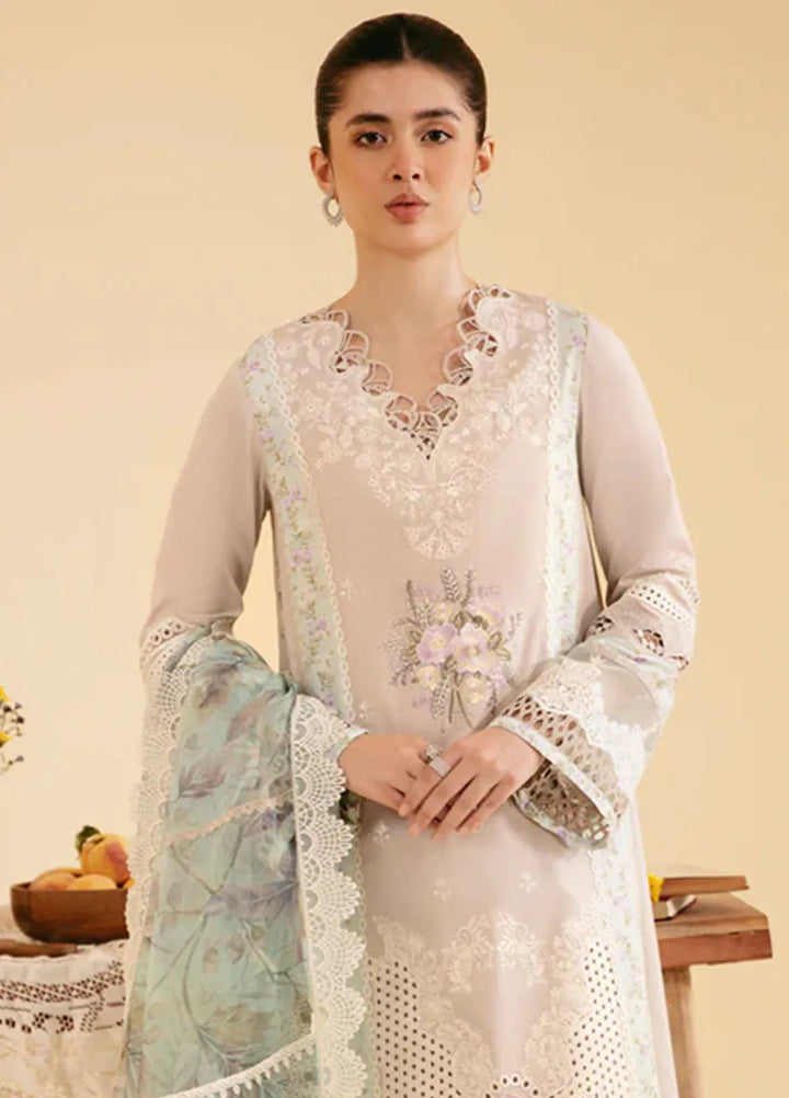 Qlinekari By Qalamkar Chikankari Lawn Suit Unstitched 3 Piece QLM24QK SQ-13 Aysel - Summer Collection