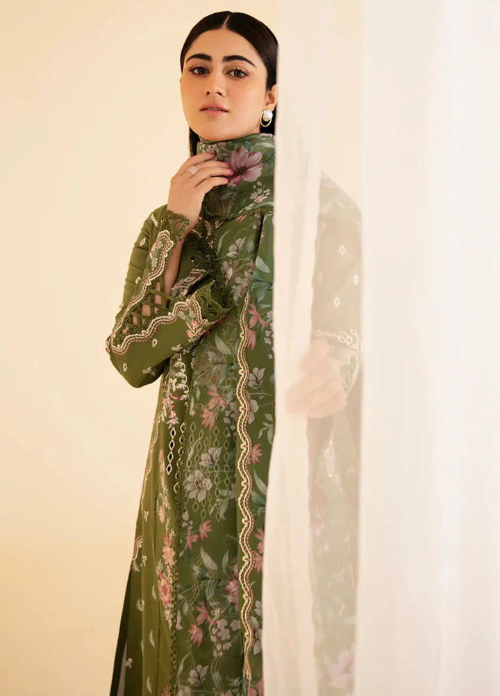 Qlinekari By Qalamkar Chikankari Lawn Suit Unstitched 3 Piece QLM24QK SQ-14 Semal - Summer Collection