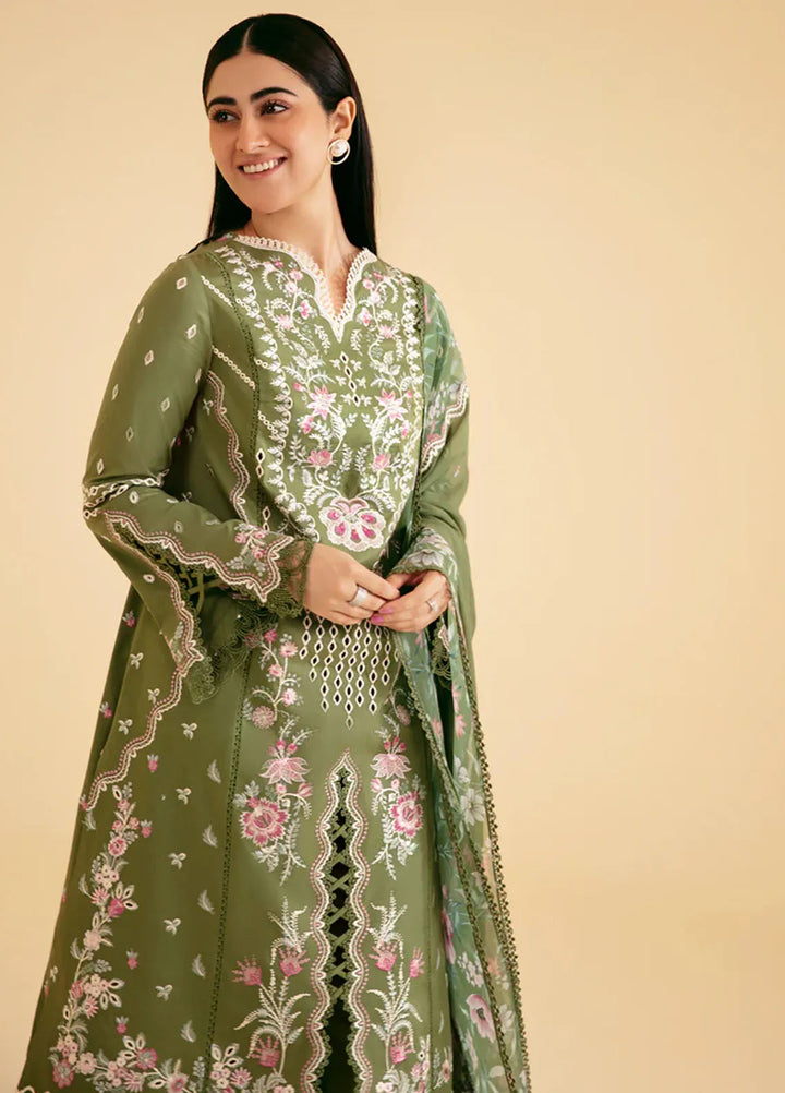 Qlinekari By Qalamkar Chikankari Lawn Suit Unstitched 3 Piece QLM24QK SQ-14 Semal - Summer Collection