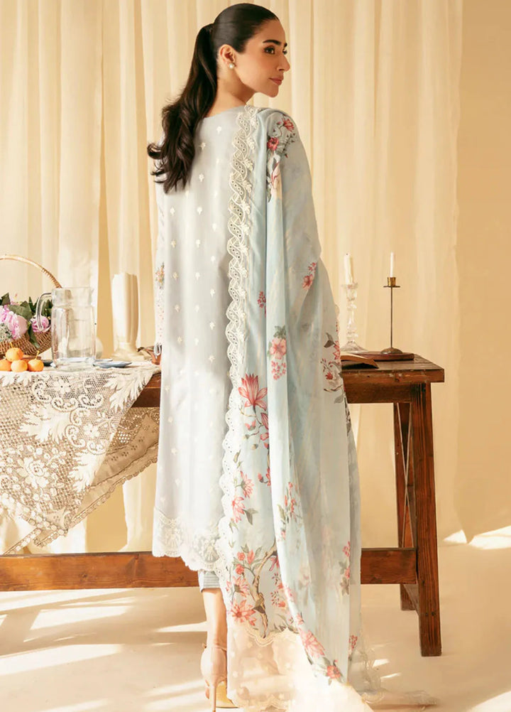 Qlinekari By Qalamkar Chikankari Lawn Suit Unstitched 3 Piece QLM24QK SQ-15 Neylan - Summer Collection