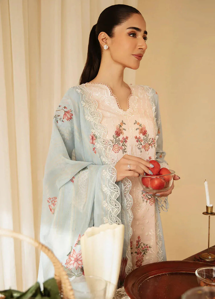 Qlinekari By Qalamkar Chikankari Lawn Suit Unstitched 3 Piece QLM24QK SQ-15 Neylan - Summer Collection