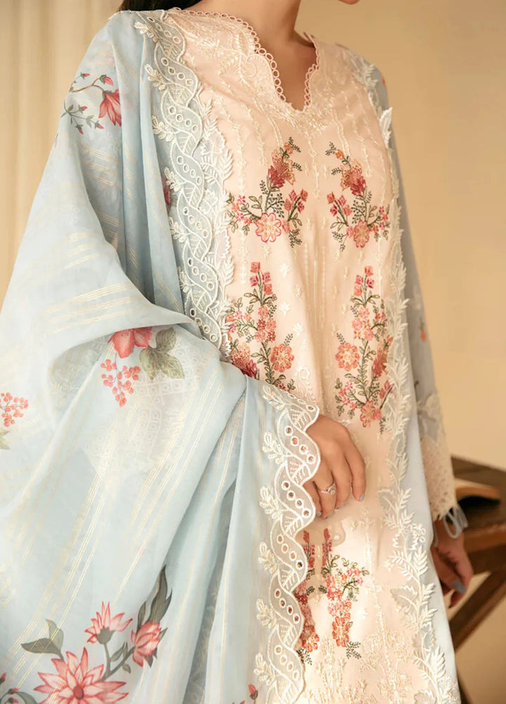 Qlinekari By Qalamkar Chikankari Lawn Suit Unstitched 3 Piece QLM24QK SQ-15 Neylan - Summer Collection