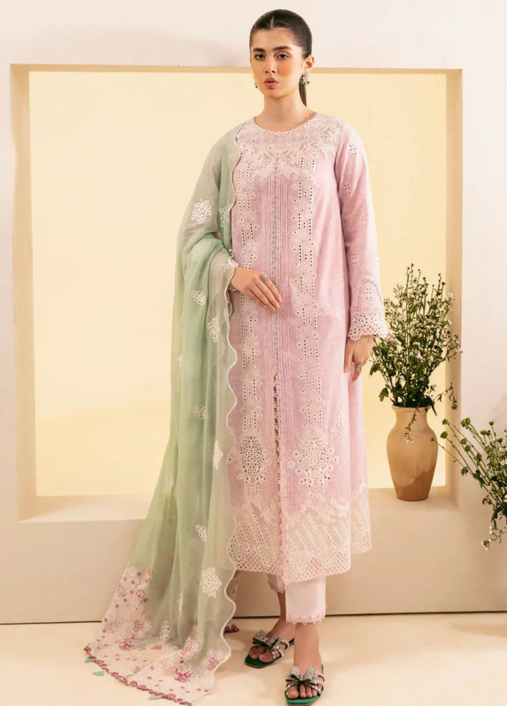 Qlinekari By Qalamkar Chikankari Lawn Suit Unstitched 3 Piece QLM24QK SQ-02 Asema - Summer Collection