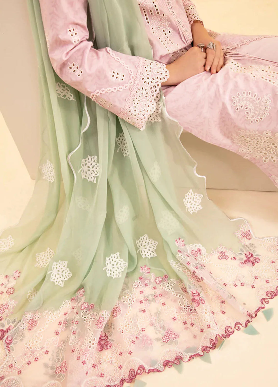Qlinekari By Qalamkar Chikankari Lawn Suit Unstitched 3 Piece QLM24QK SQ-02 Asema - Summer Collection