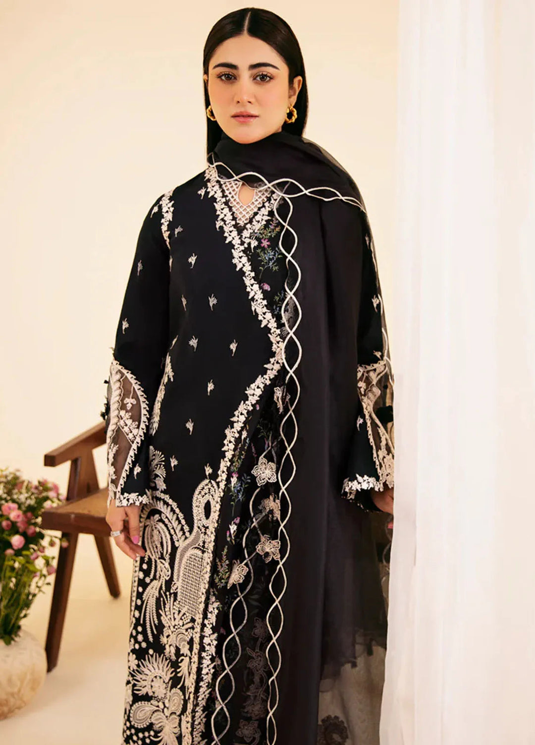 Qlinekari By Qalamkar Embroidered Lawn Suit Unstitched 3 Piece QLM24QK SQ-03 Marwa - Summer Collection