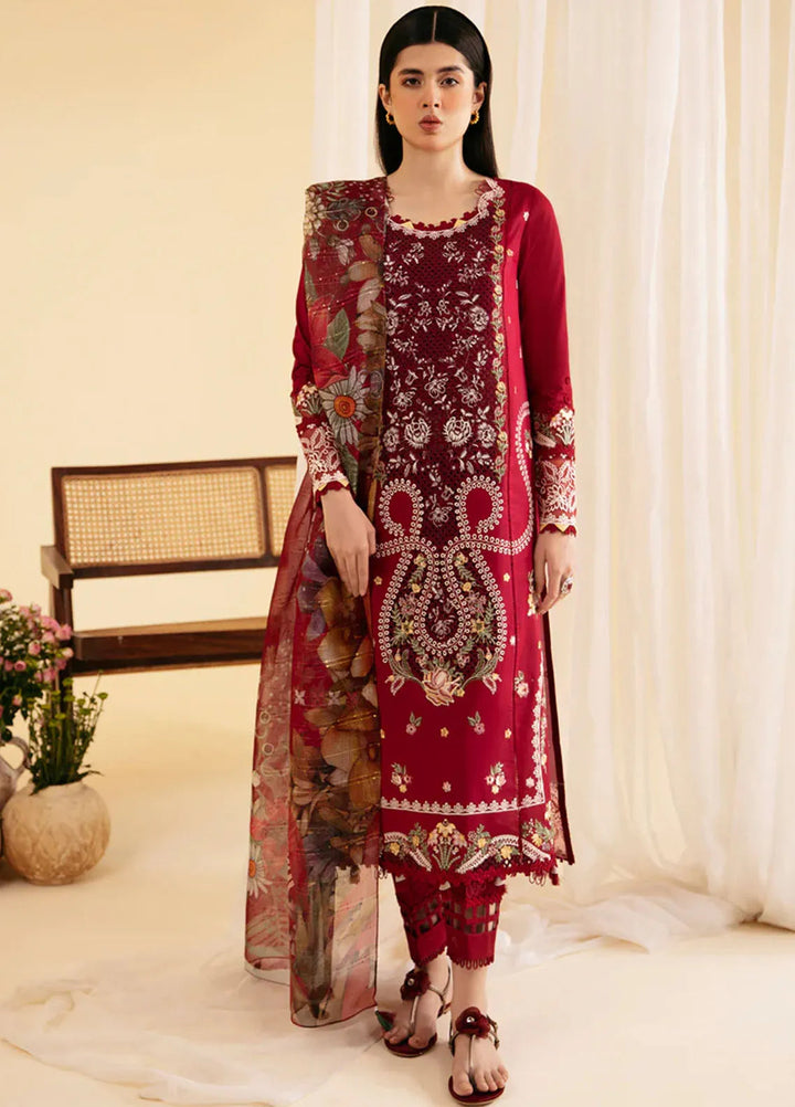 Qlinekari By Qalamkar Chikankari Lawn Suit Unstitched 3 Piece QLM24QK SQ-04 Larmina - Summer Collection
