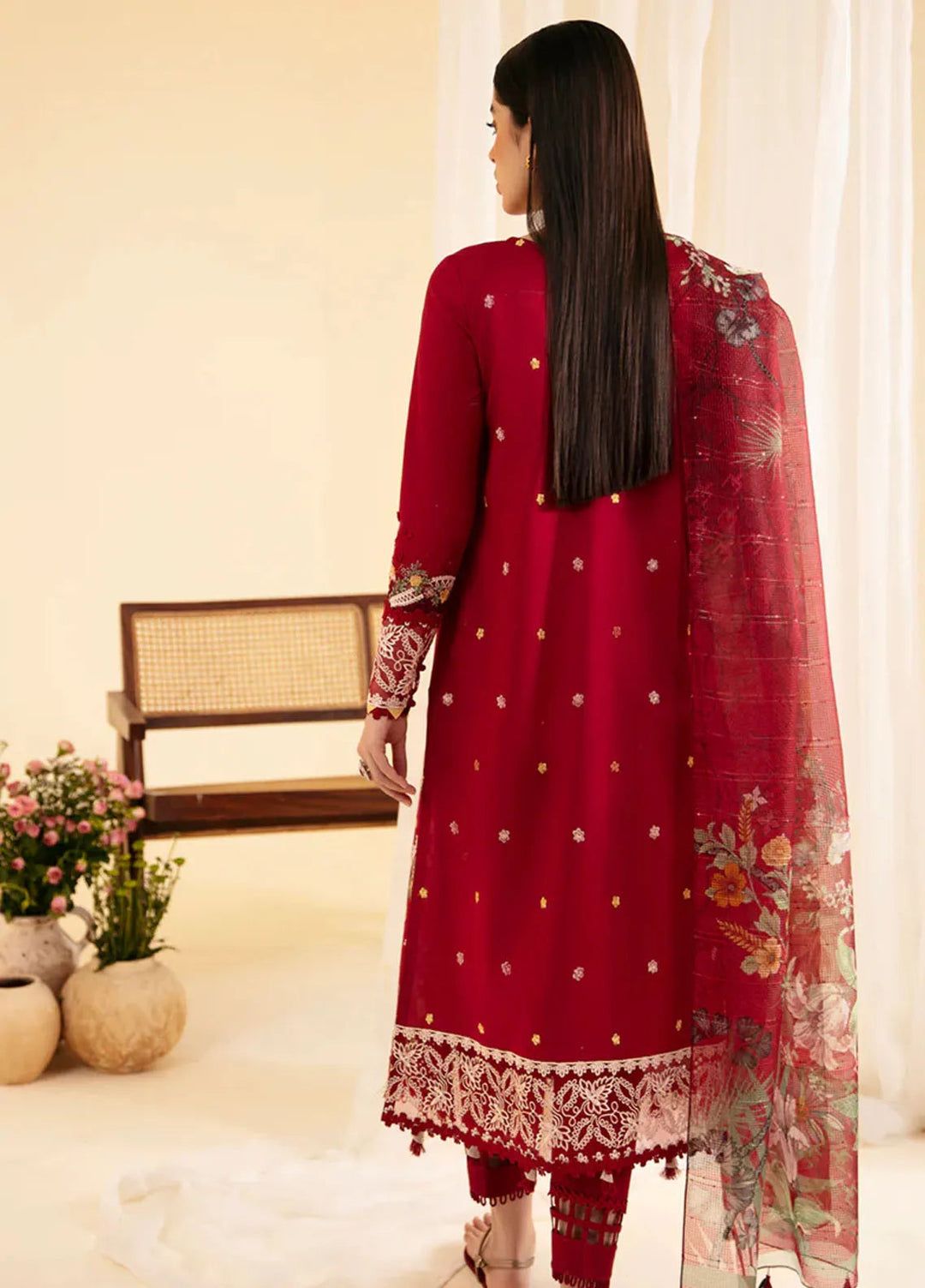 Qlinekari By Qalamkar Chikankari Lawn Suit Unstitched 3 Piece QLM24QK SQ-04 Larmina - Summer Collection