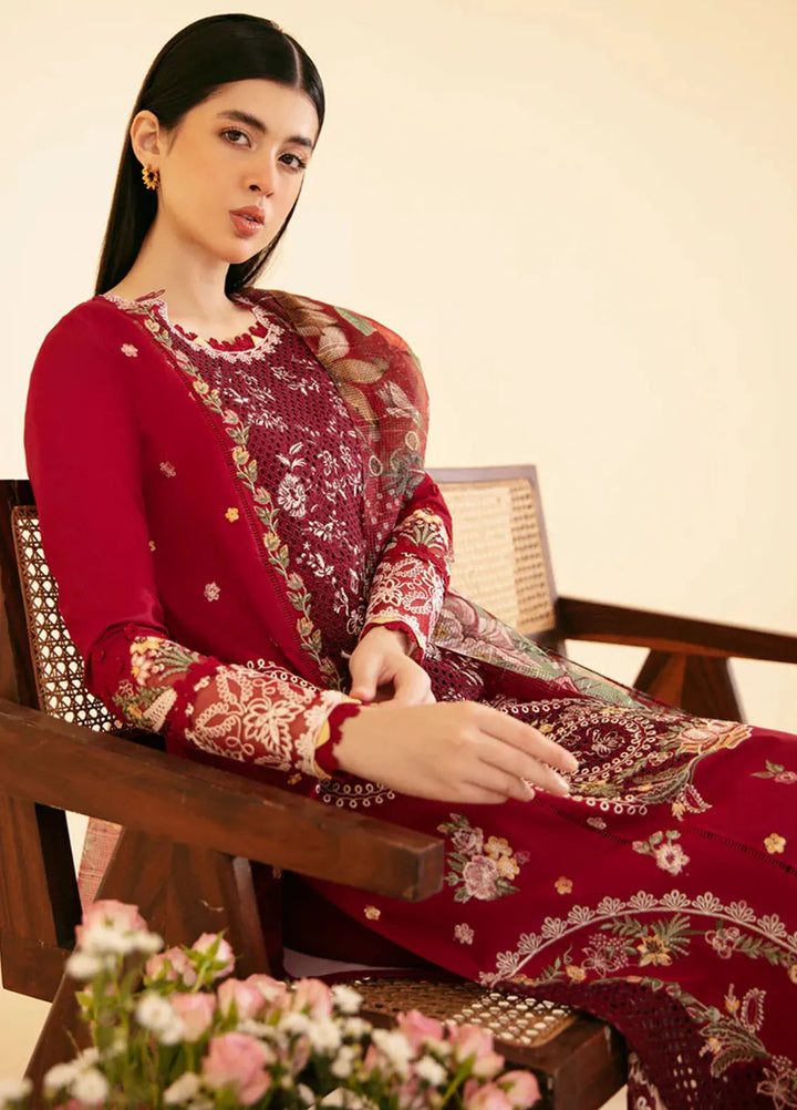 Qlinekari By Qalamkar Chikankari Lawn Suit Unstitched 3 Piece QLM24QK SQ-04 Larmina - Summer Collection