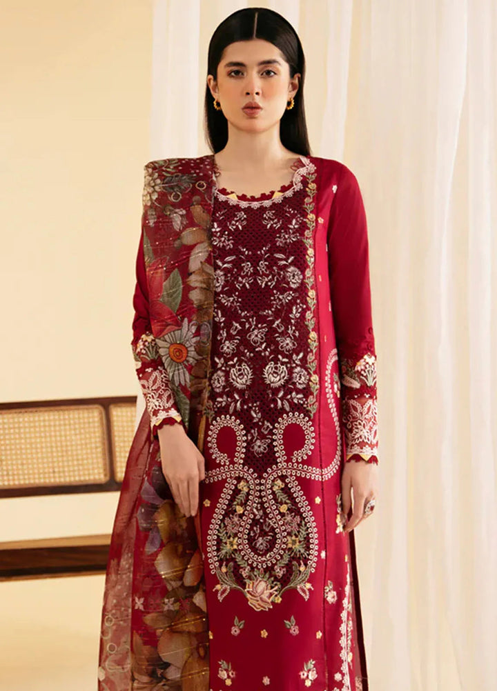 Qlinekari By Qalamkar Chikankari Lawn Suit Unstitched 3 Piece QLM24QK SQ-04 Larmina - Summer Collection