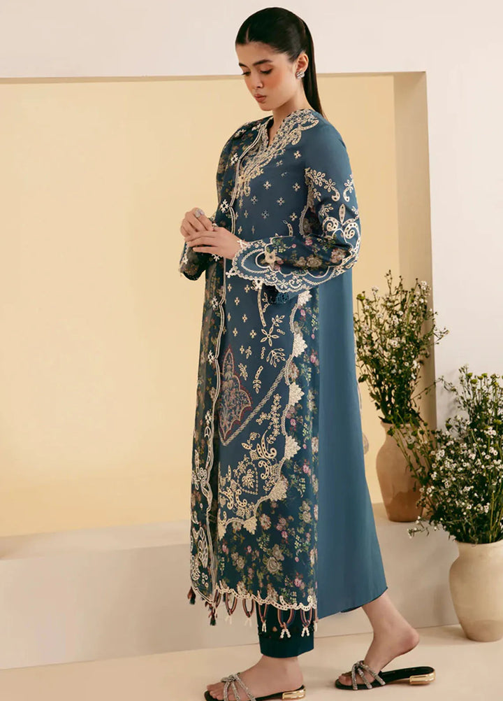 Qlinekari By Qalamkar Chikankari Lawn Suit Unstitched 3 Piece QLM24QK SQ-05 Ela - Summer Collection