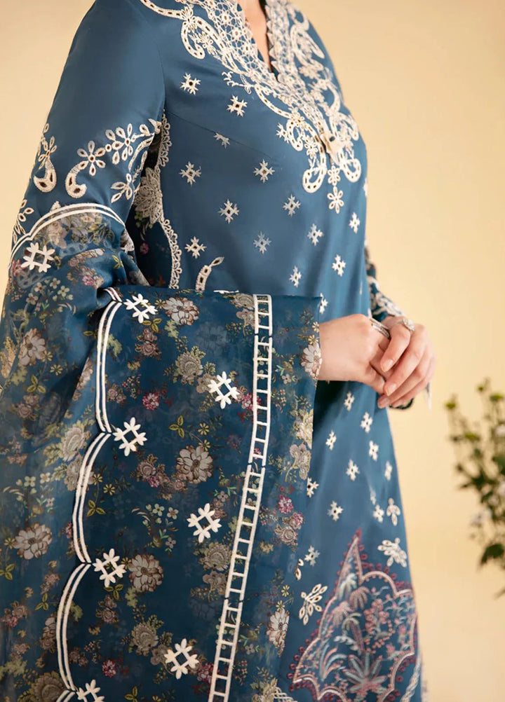 Qlinekari By Qalamkar Chikankari Lawn Suit Unstitched 3 Piece QLM24QK SQ-05 Ela - Summer Collection