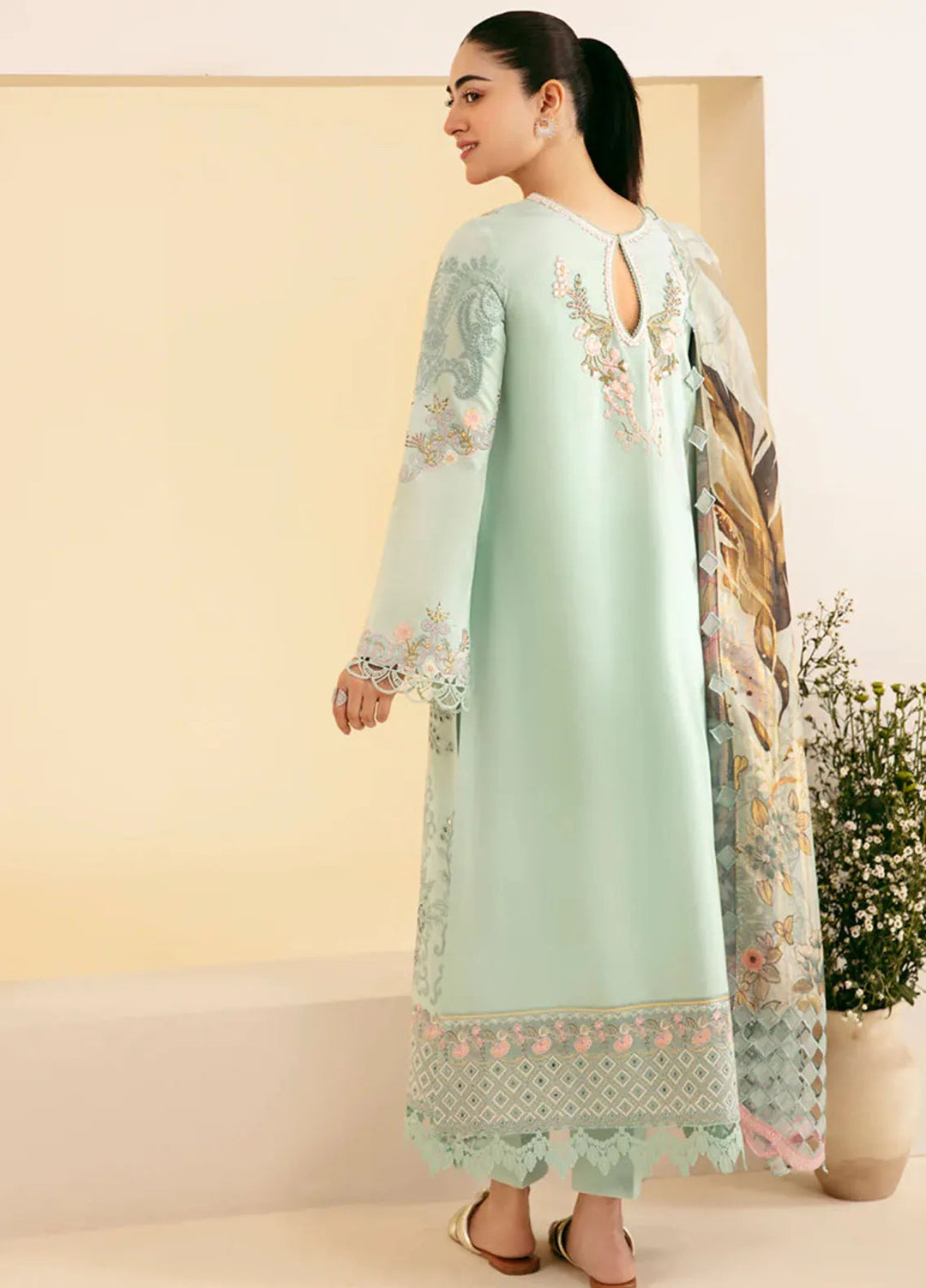 Qlinekari By Qalamkar Chikankari Lawn Suit Unstitched 3 Piece QLM24QK SQ-06 Afrozeh - Summer Collection