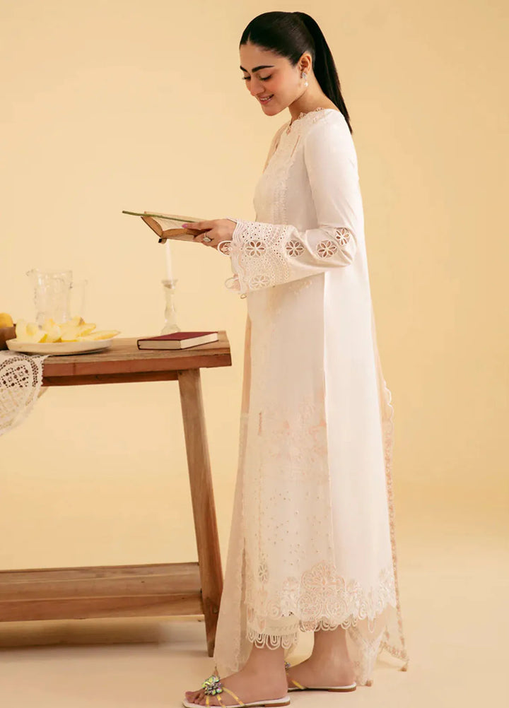 Qlinekari By Qalamkar Chikankari Lawn Suit Unstitched 3 Piece QLM24QK SQ-07 Carmin - Summer Collection