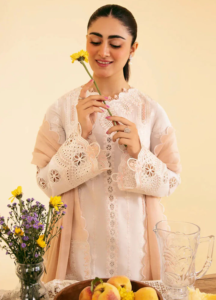 Qlinekari By Qalamkar Chikankari Lawn Suit Unstitched 3 Piece QLM24QK SQ-07 Carmin - Summer Collection
