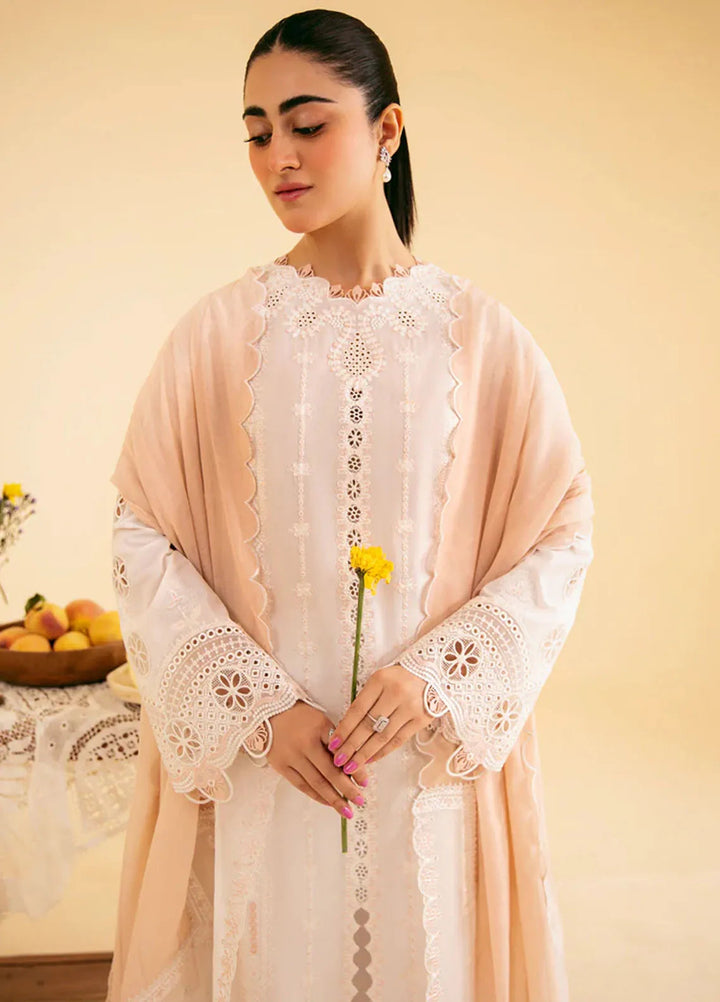 Qlinekari By Qalamkar Chikankari Lawn Suit Unstitched 3 Piece QLM24QK SQ-07 Carmin - Summer Collection