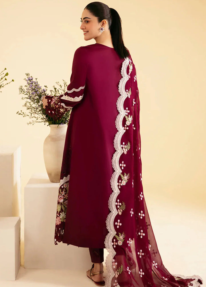 Qlinekari By Qalamkar Chikankari Lawn Suit Unstitched 3 Piece QLM24QK SQ-11 Zenal - Summer Collection