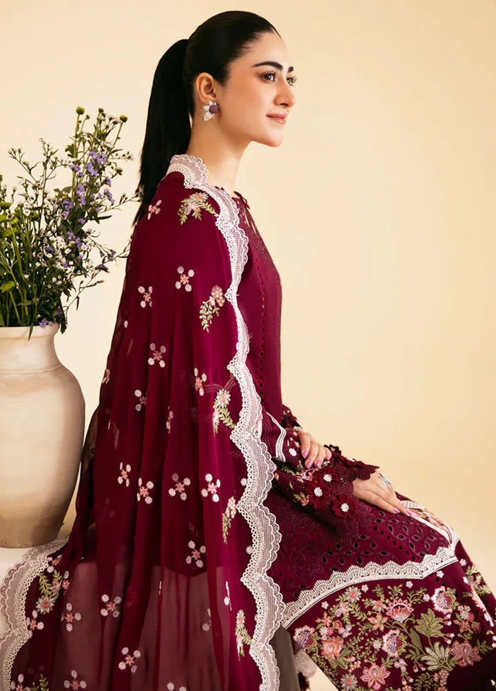 Qlinekari By Qalamkar Chikankari Lawn Suit Unstitched 3 Piece QLM24QK SQ-11 Zenal - Summer Collection