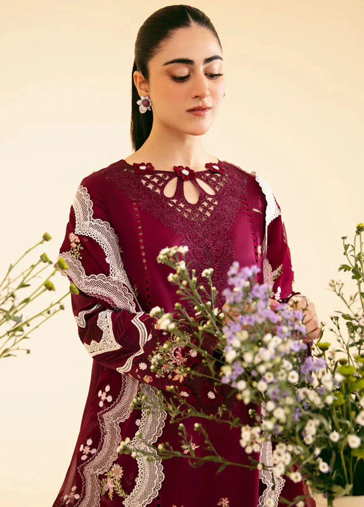 Qlinekari By Qalamkar Chikankari Lawn Suit Unstitched 3 Piece QLM24QK SQ-11 Zenal - Summer Collection