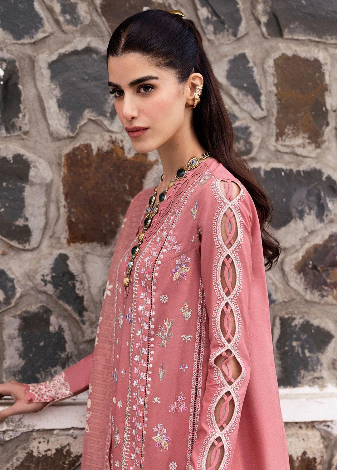 Qlinekari by Qalamkar Embroidered Lawn Suits Unstitched 3 Piece QLM25QK DC-03 Moya - Summer Collection