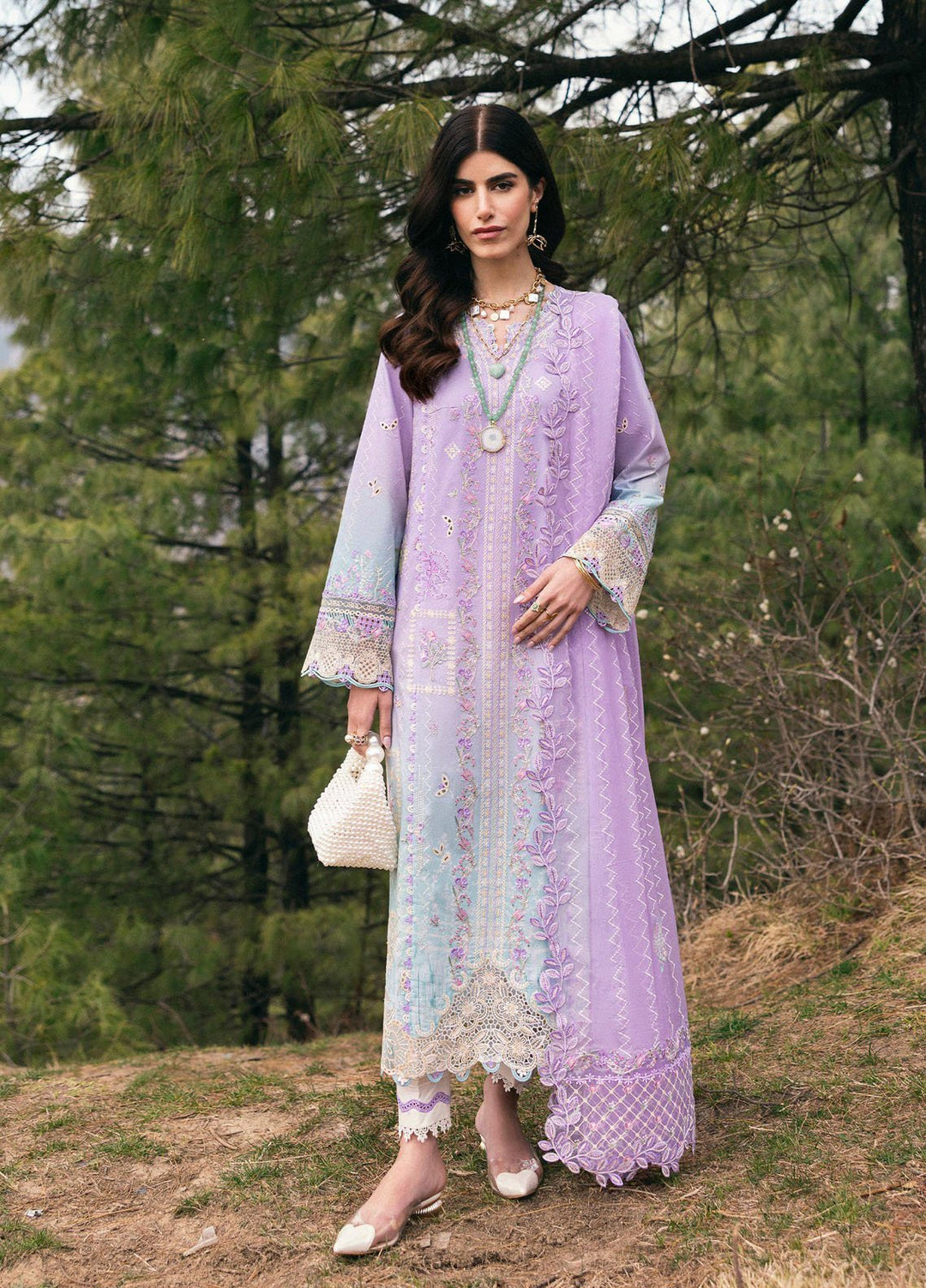 Qlinekari by Qalamkar Embroidered Lawn Suits Unstitched 3 Piece QLM25QK DC-05 Clio - Summer Collection