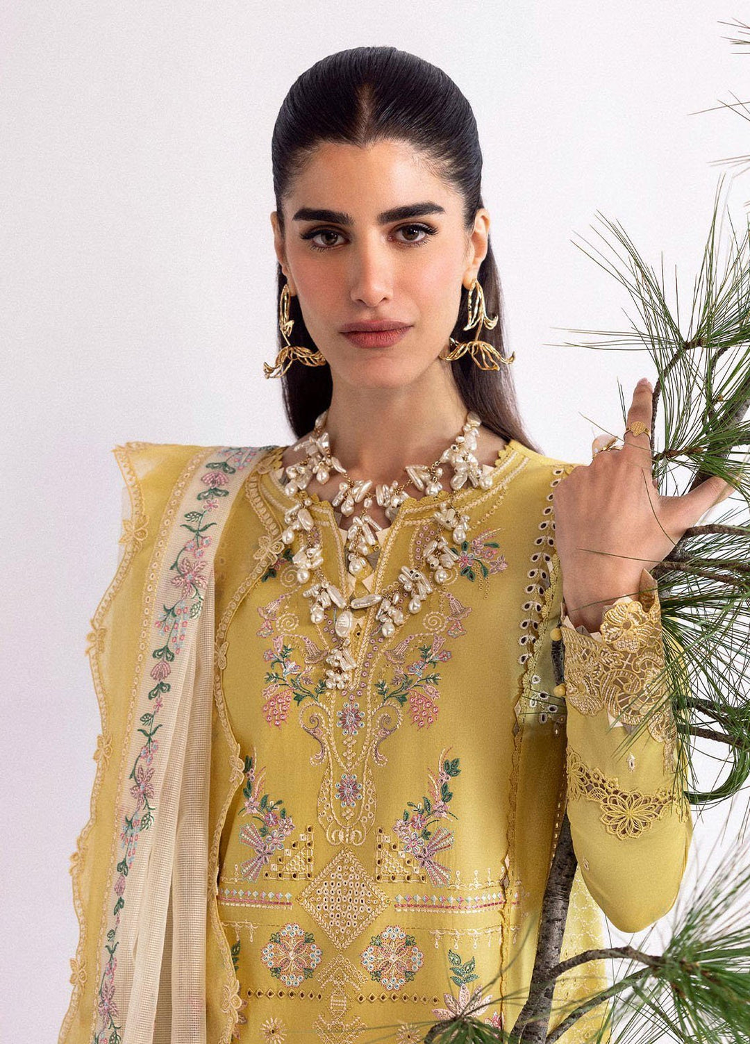 Qlinekari by Qalamkar Embroidered Lawn Suits Unstitched 3 Piece QLM25QK DC-09 Enya - Summer Collection